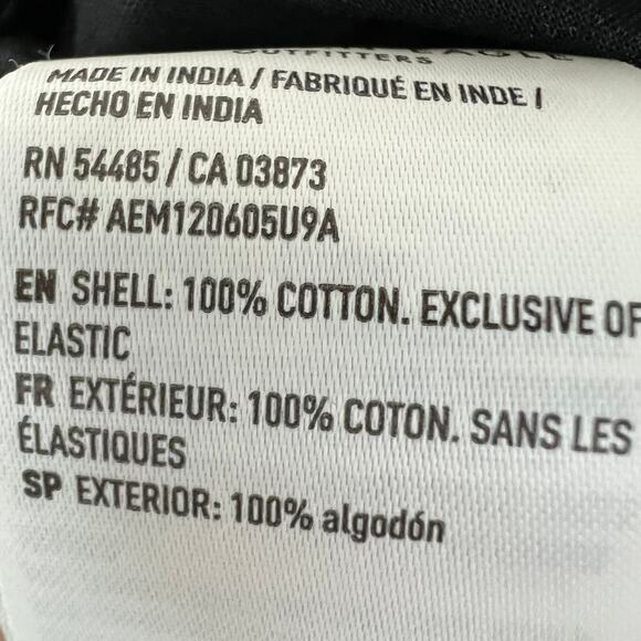 American Eagle Vneck Wide Leg Jumpsuit Black size Large 100% Cotton Boho Smocked - Picture 11 of 12